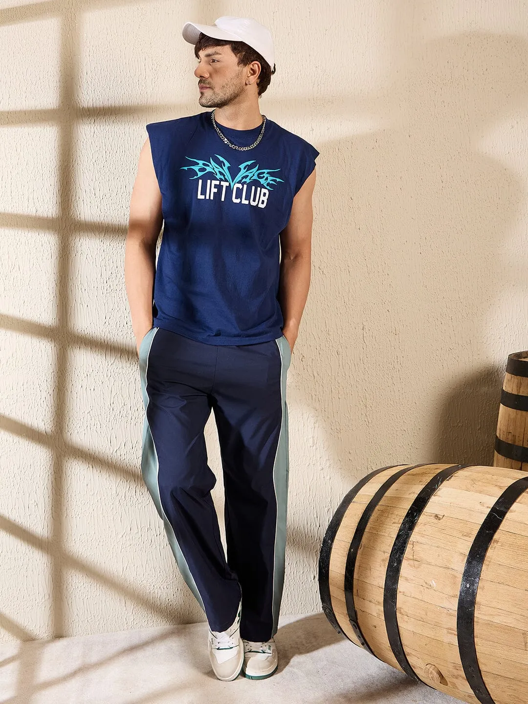 Navy Sleeveless Gym Tshirt