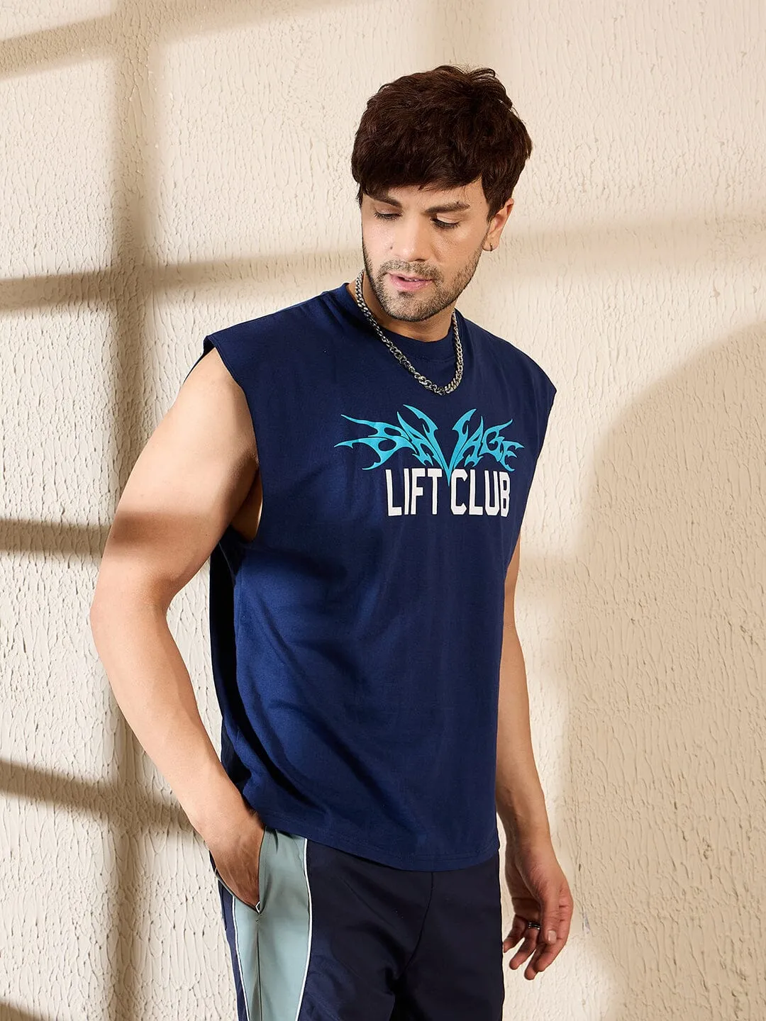 Navy Sleeveless Gym Tshirt