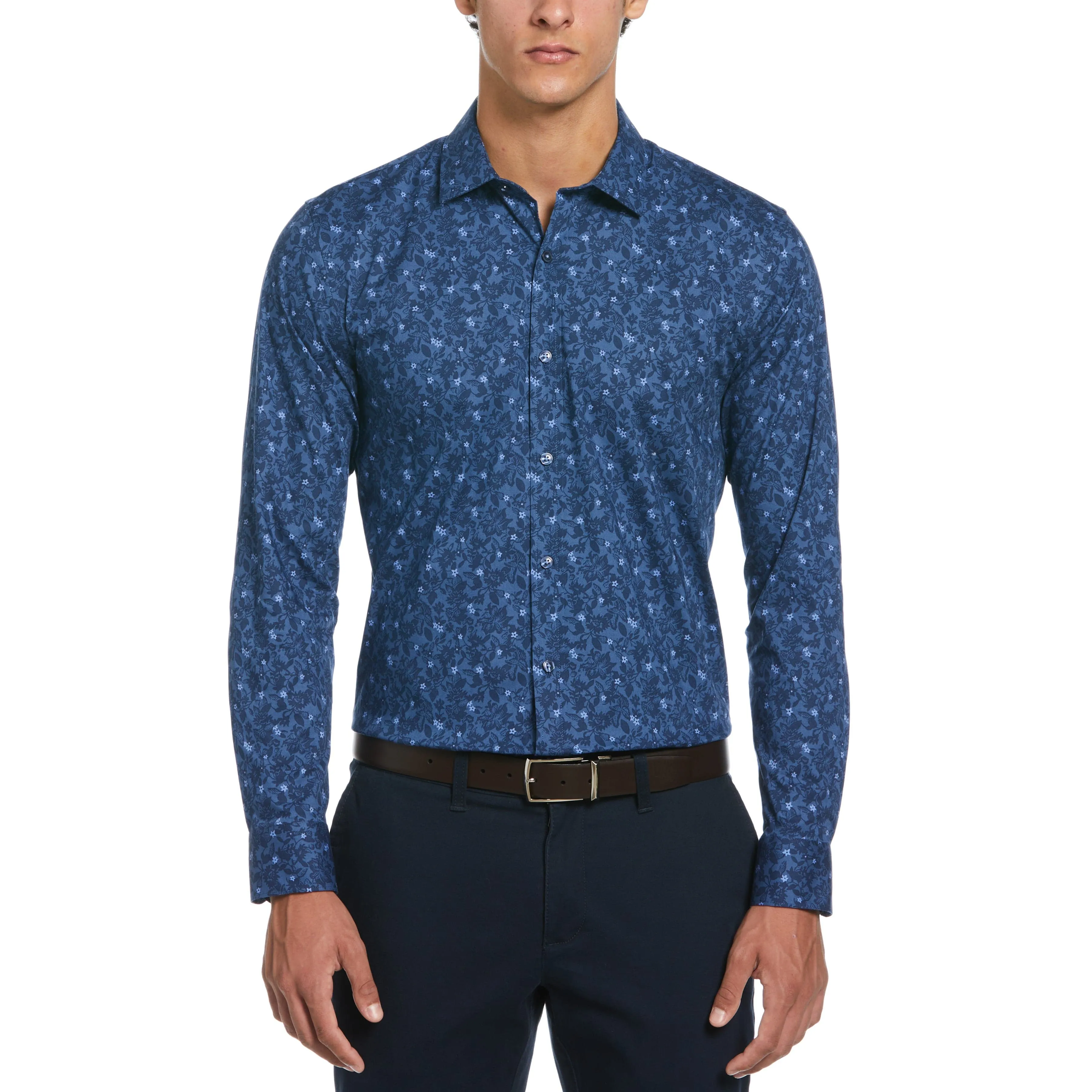 Night Floral Print Dress Shirt