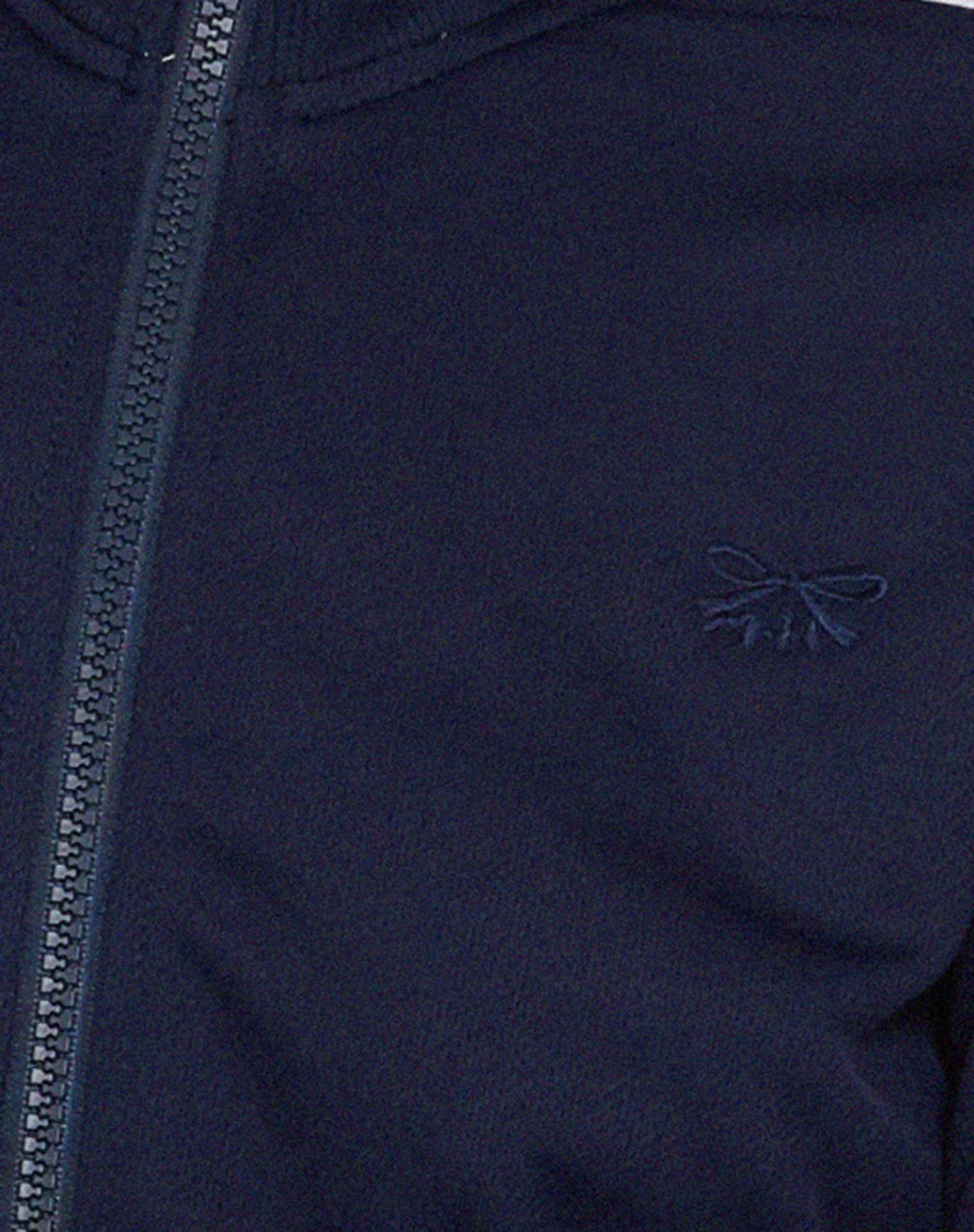 Orion Zip Up Jumper in Navy with White Stripes and M Embroidery