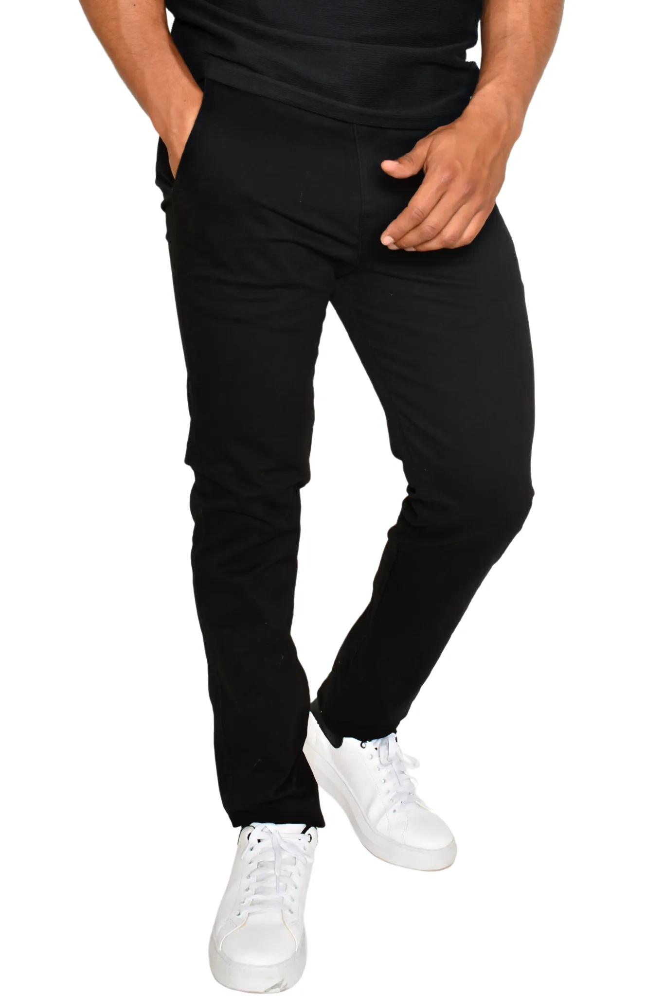 Pantalón Gabardina Corte Slim Negro