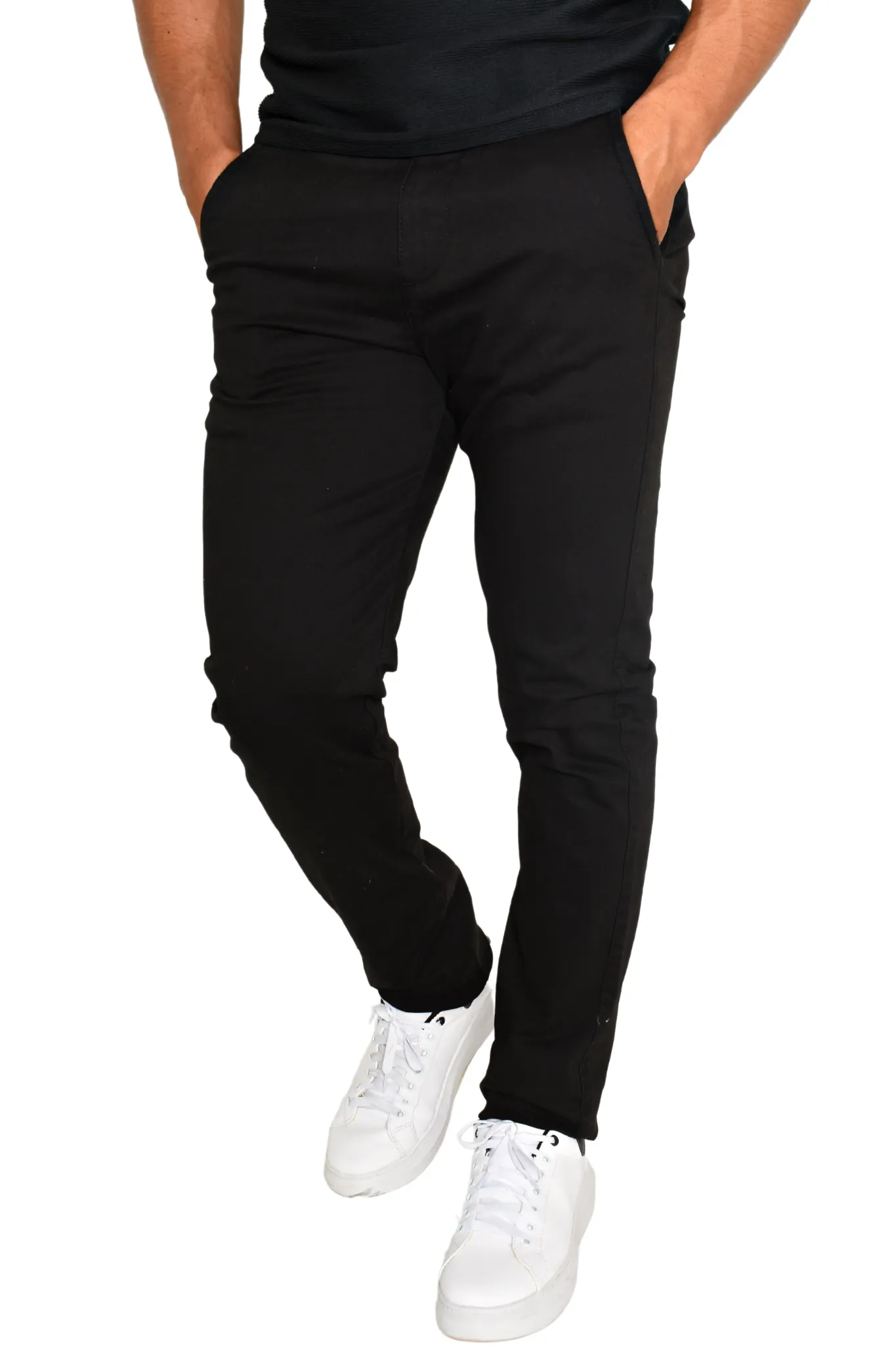 Pantalón Gabardina Corte Slim Negro