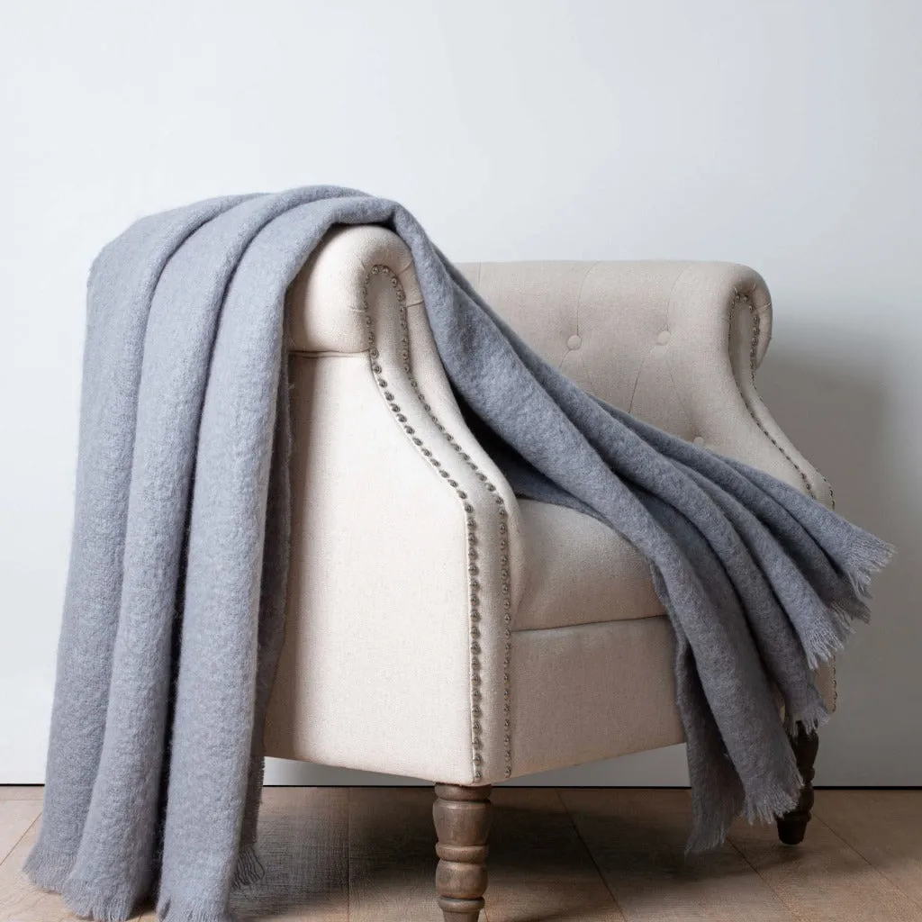 Platinum Mohair Throw