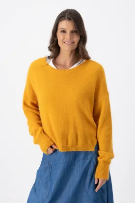 Portland Sweater Mustard in Angora