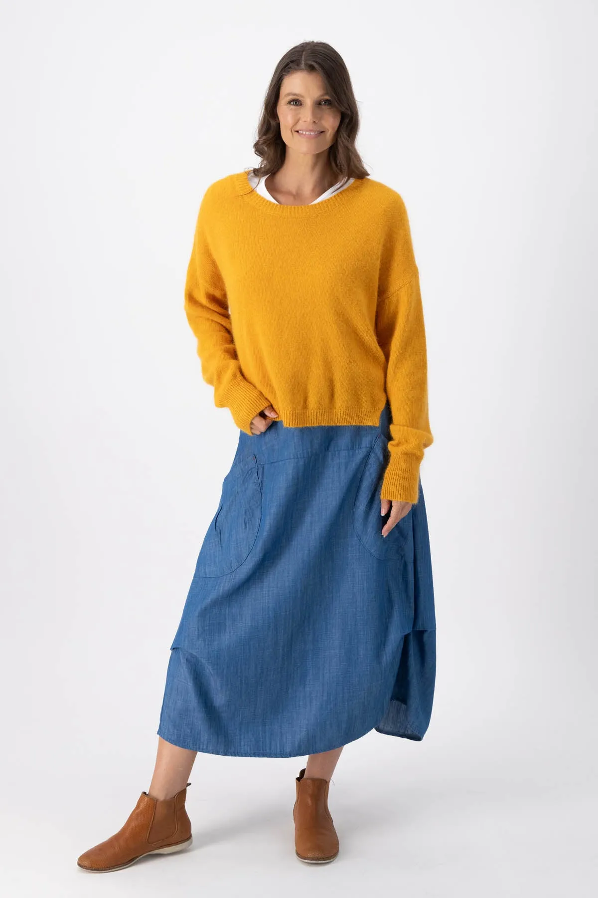 Portland Sweater Mustard in Angora