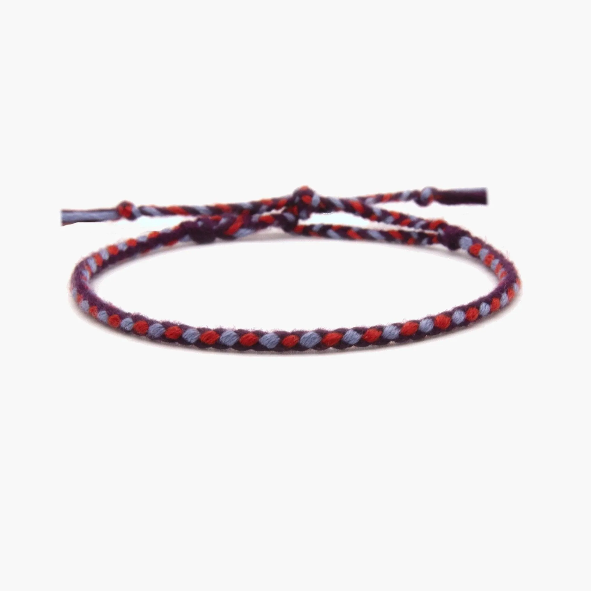 Pranayama Cotton Bracelet (Red/Blue)