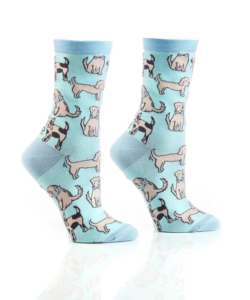 "Dogs" Cotton Dress Crew Socks by YO Sox - Medium