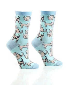 "Dogs" Cotton Dress Crew Socks by YO Sox - Medium