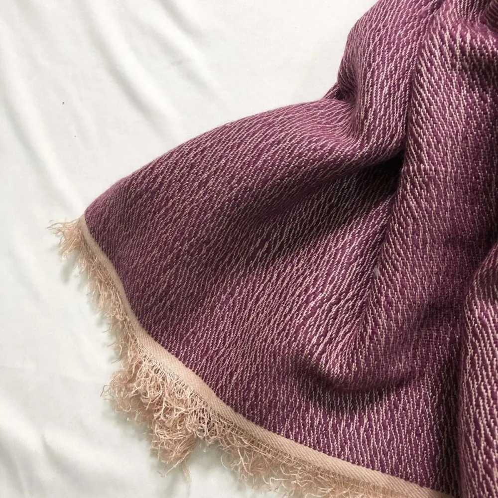 Raspberry Colour Silk & Wool Shawl