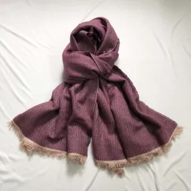 Raspberry Colour Silk & Wool Shawl