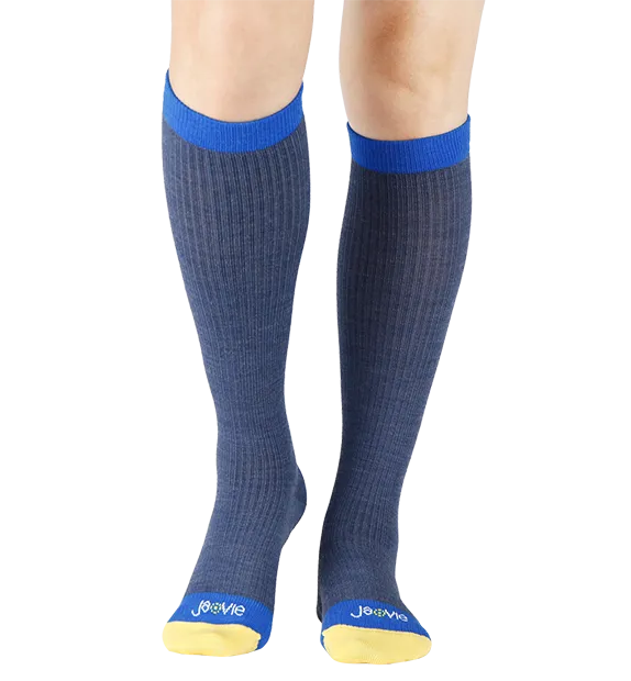 Rich Merino Wool Everyday Compression Socks (15-20mmHg) - Mock Rib