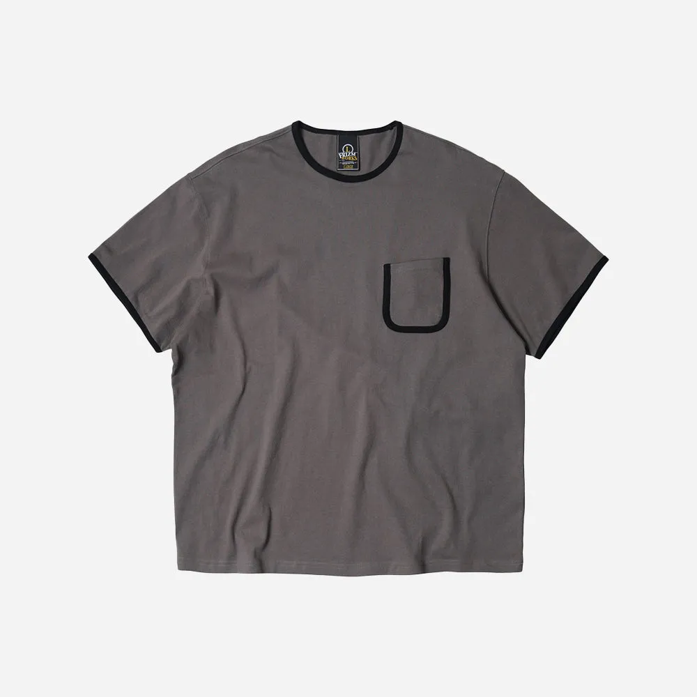 RINGER POCKET TEE - GRAY