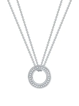 Roulette Small White Gold Diamond Pendant