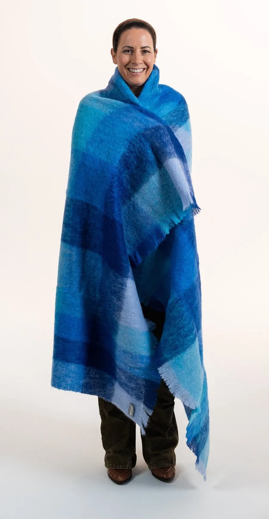 Roy's Blue Mohair Throw