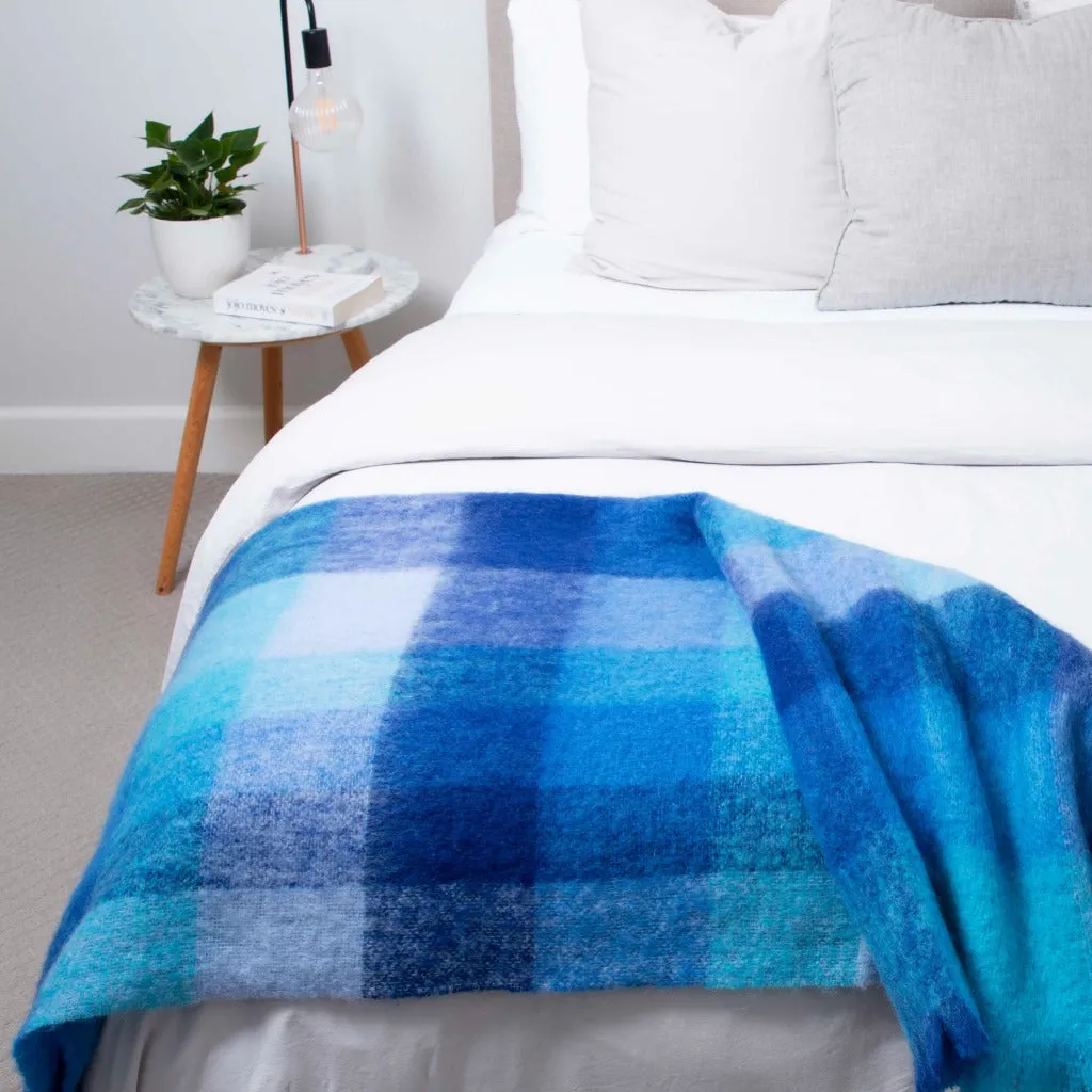 Roy's Blue Mohair Throw