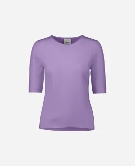 Rundhals Pullover aus Cashmere-Mischung in Lila