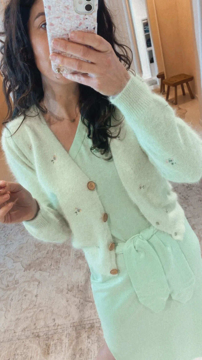 SANTA CRUZ CARDIGAN - GREEN - MARCH23