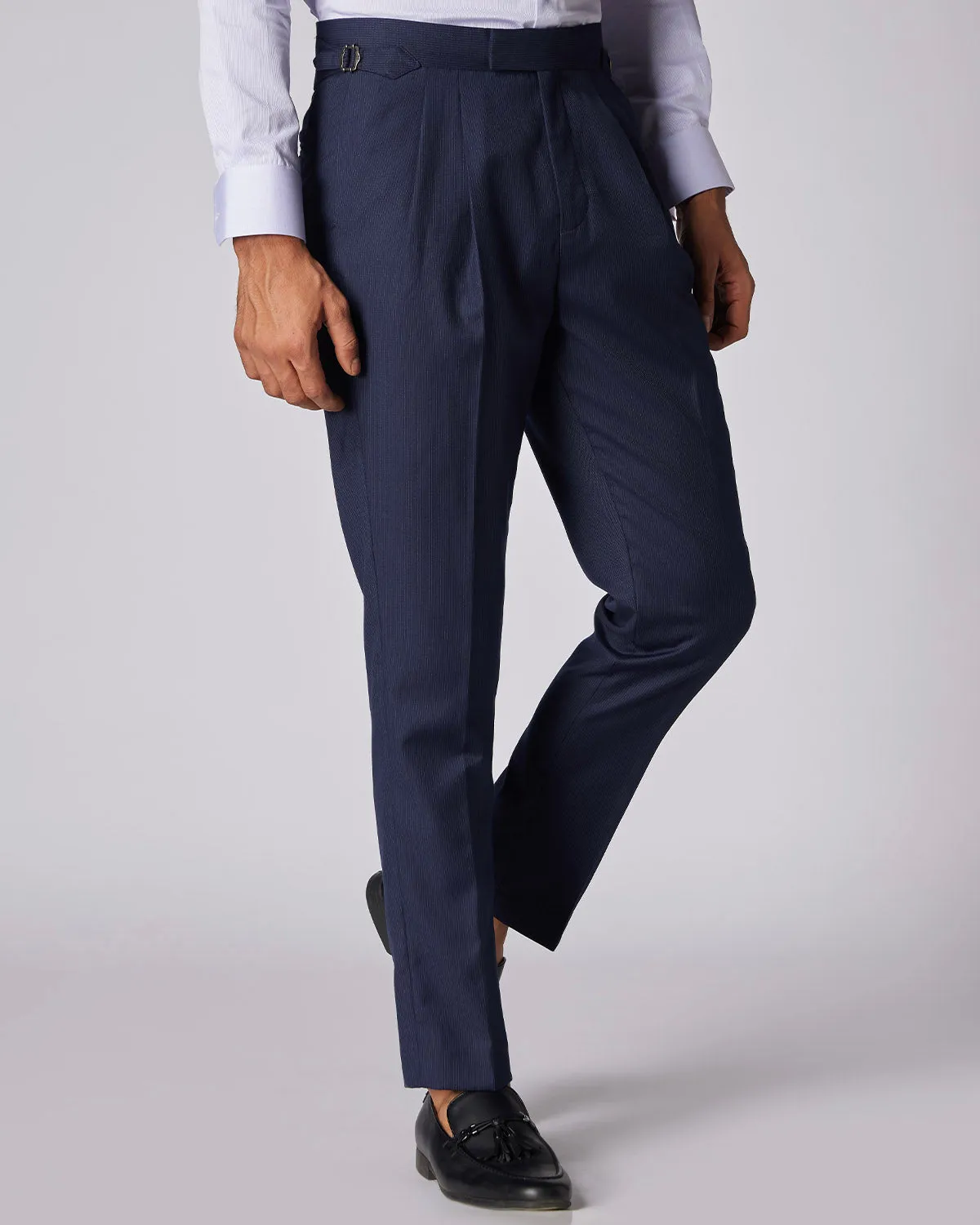 Sentinel Striped Neapolitan Dress Pants - Navy