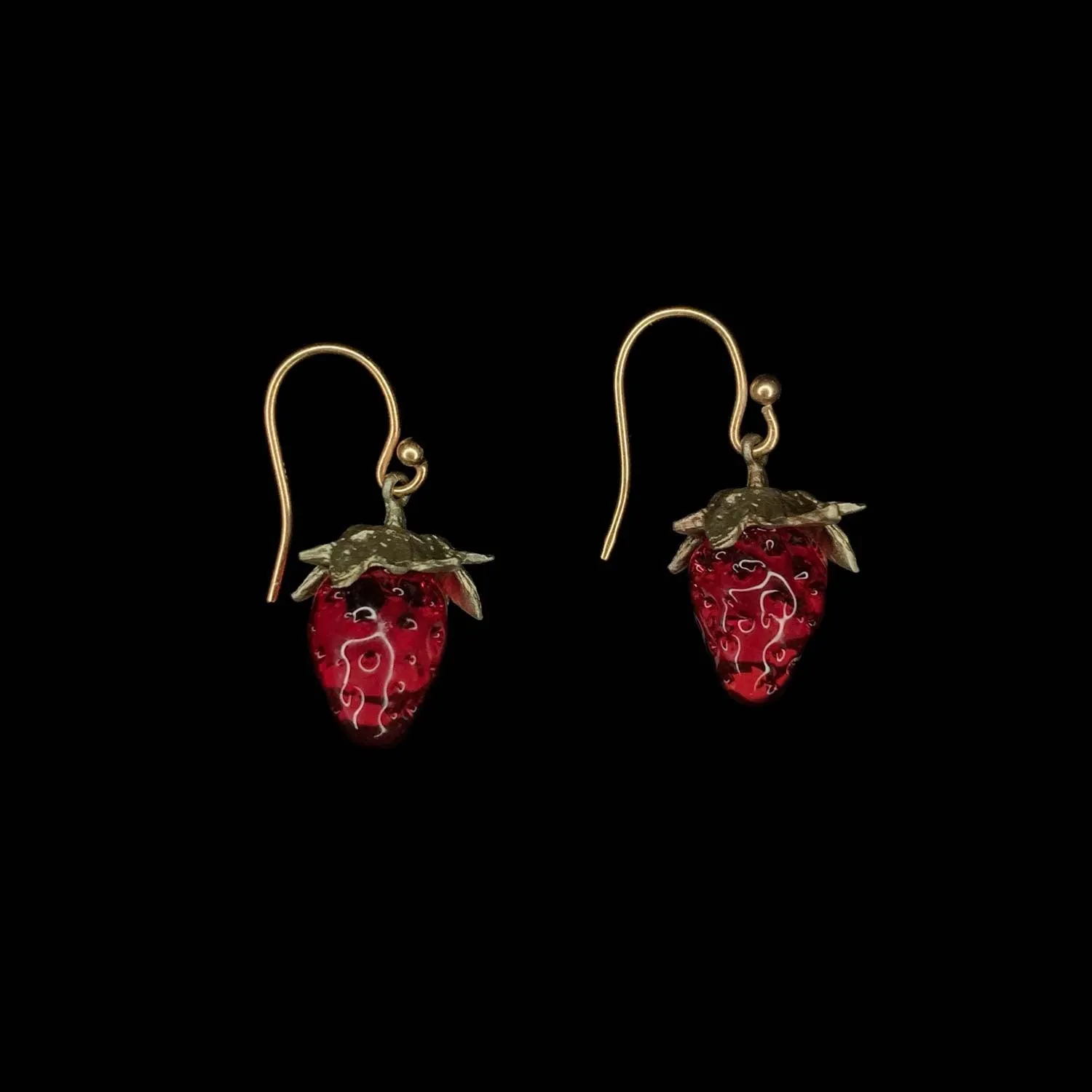 Strawberry Earrings - Dainty Wire