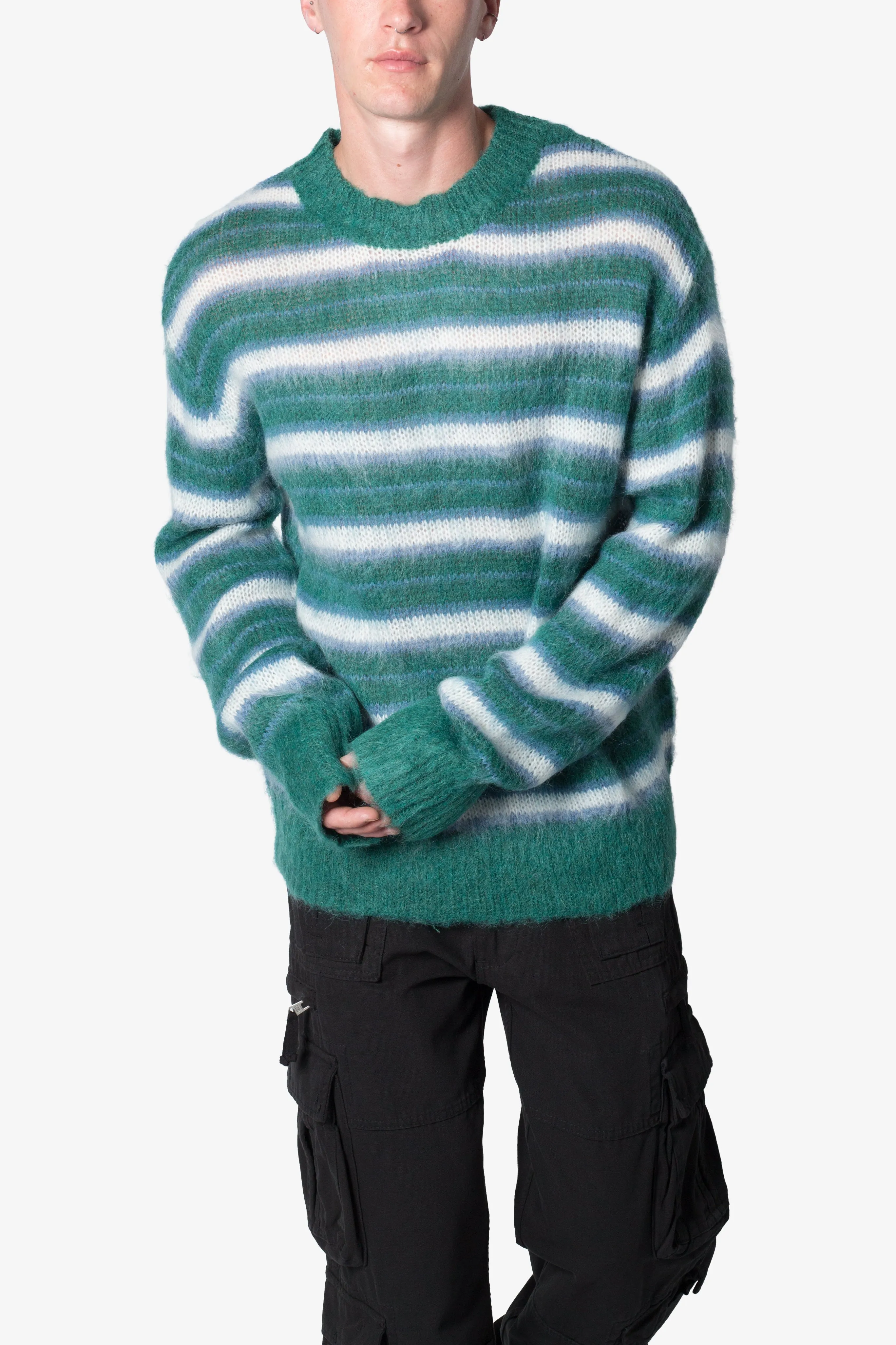 Striped Mohair Sweater - Green