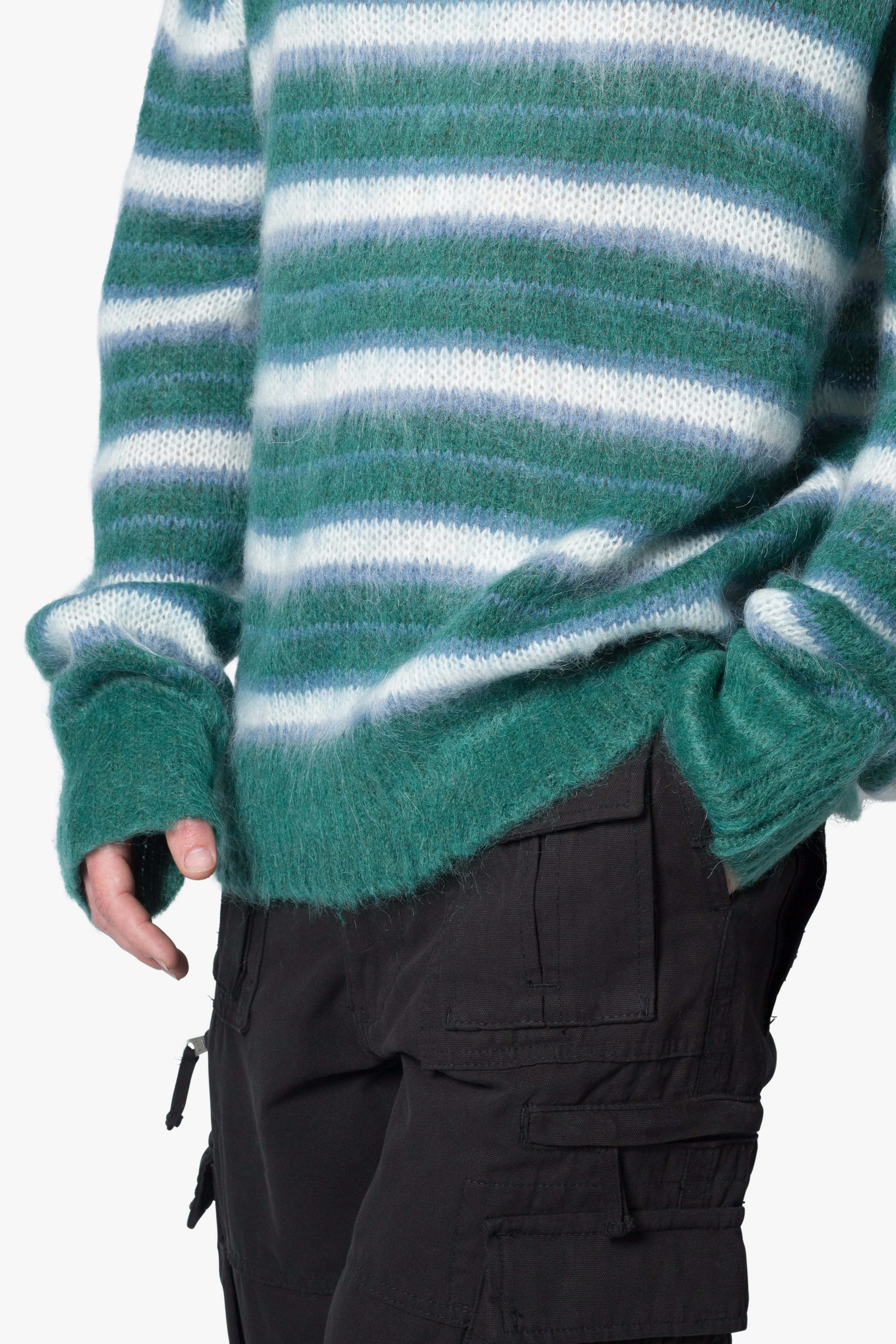 Striped Mohair Sweater - Green