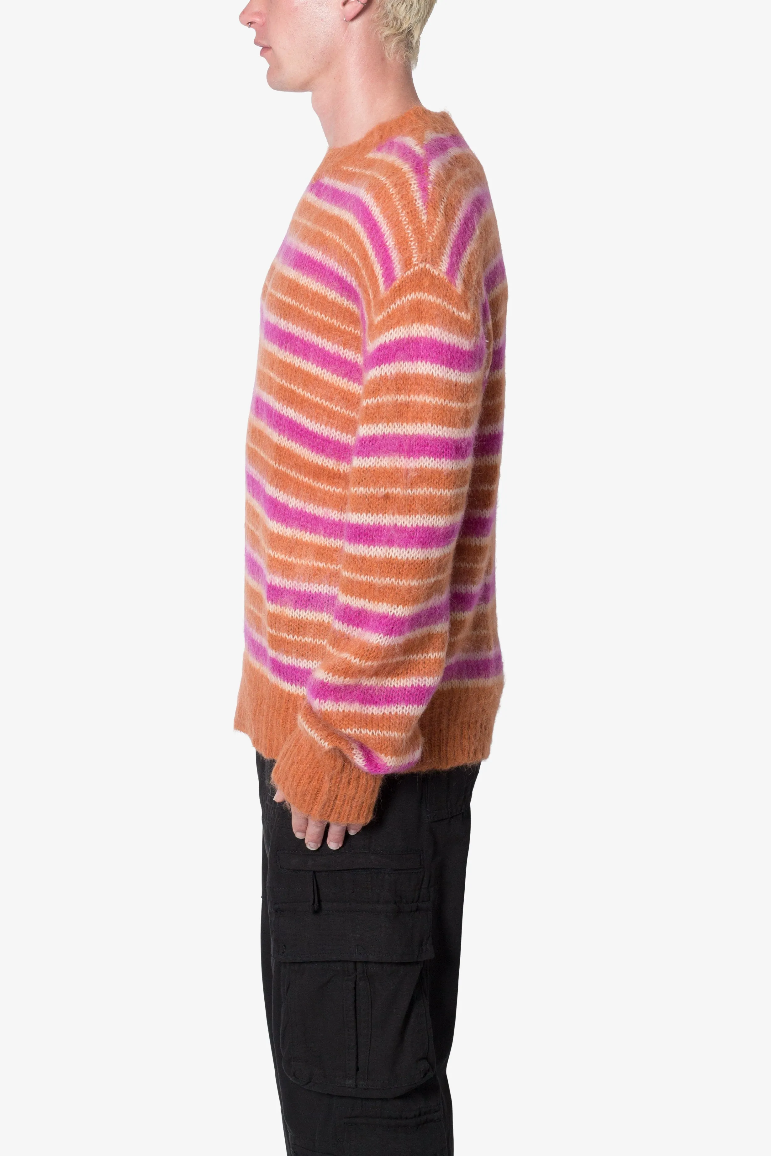 Striped Mohair Sweater - Orange