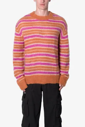 Striped Mohair Sweater - Orange