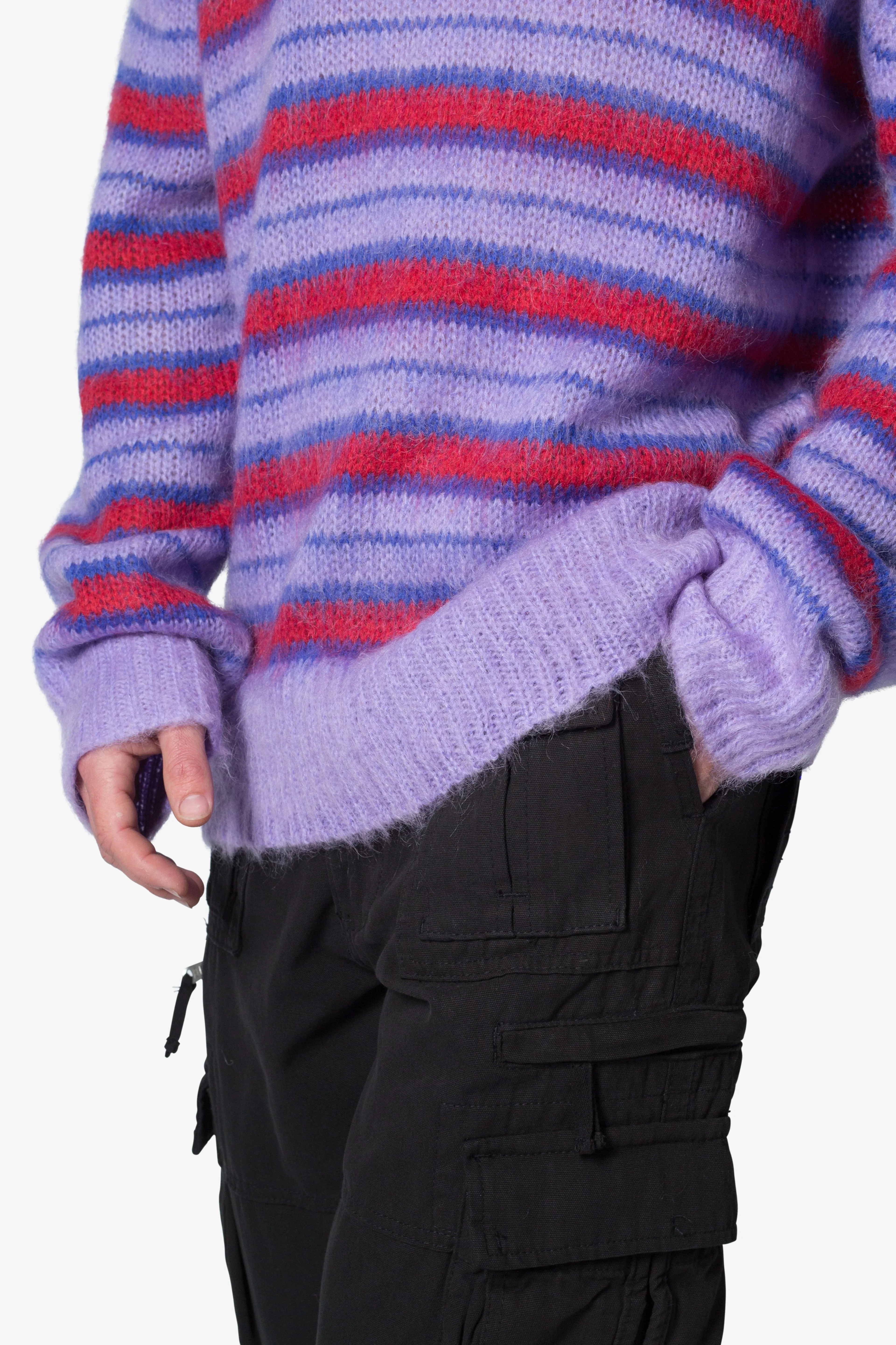 Striped Mohair Sweater - Purple