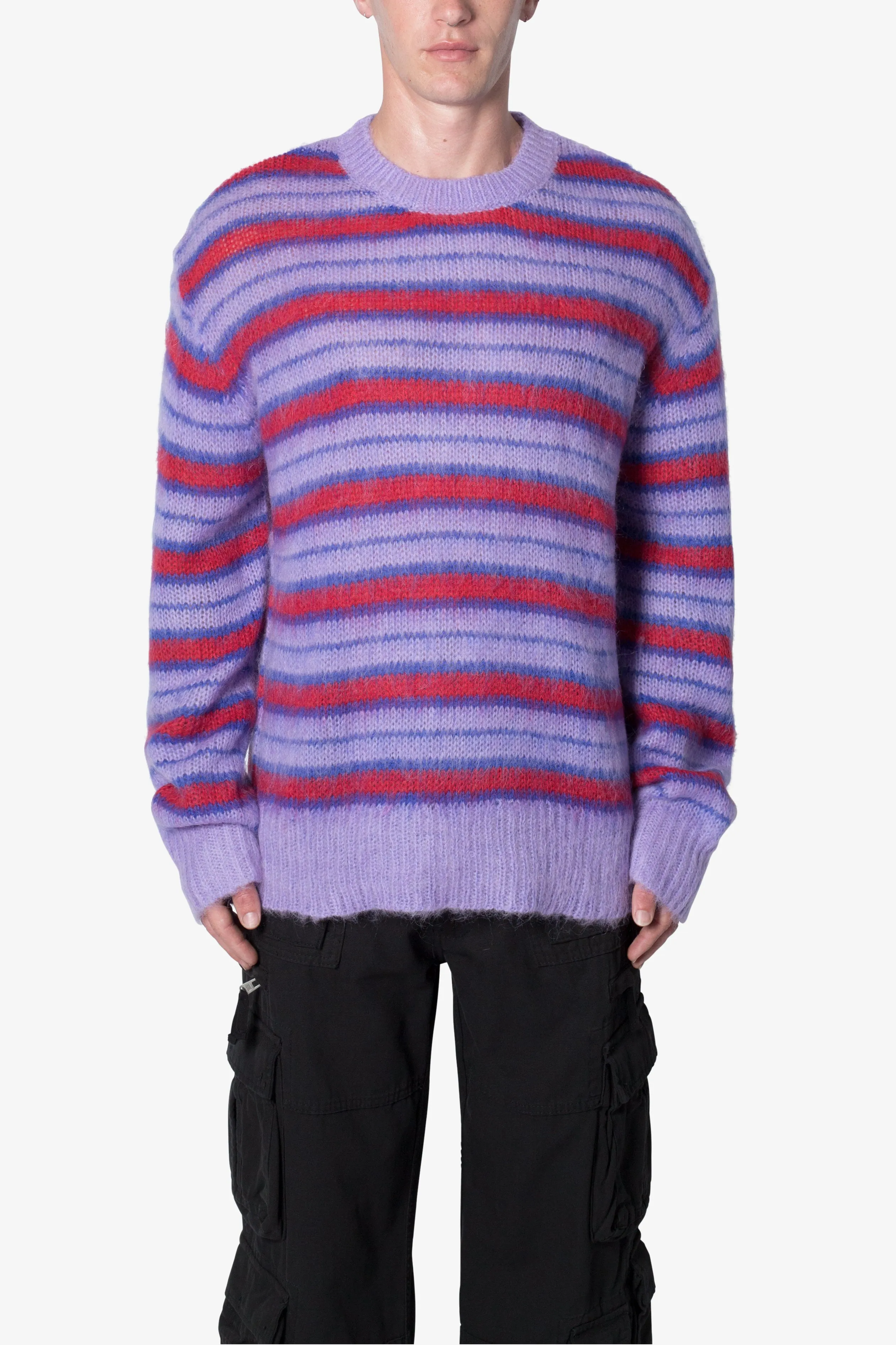 Striped Mohair Sweater - Purple