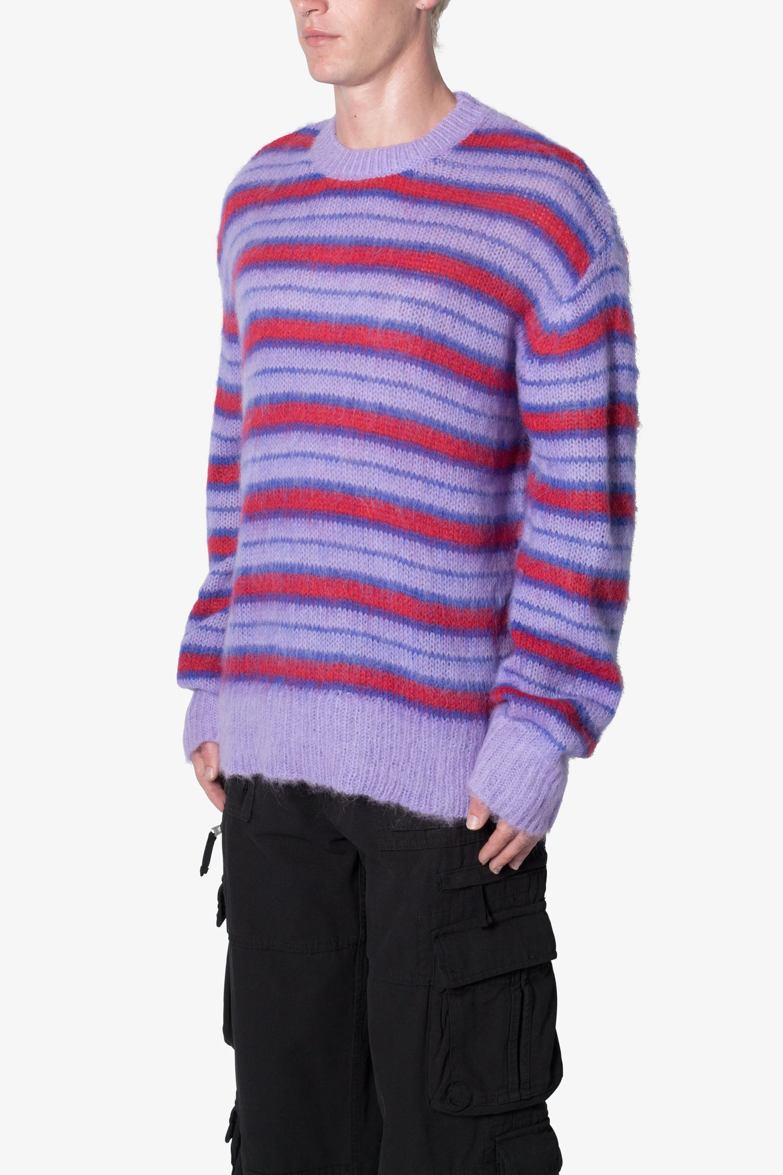 Striped Mohair Sweater - Purple