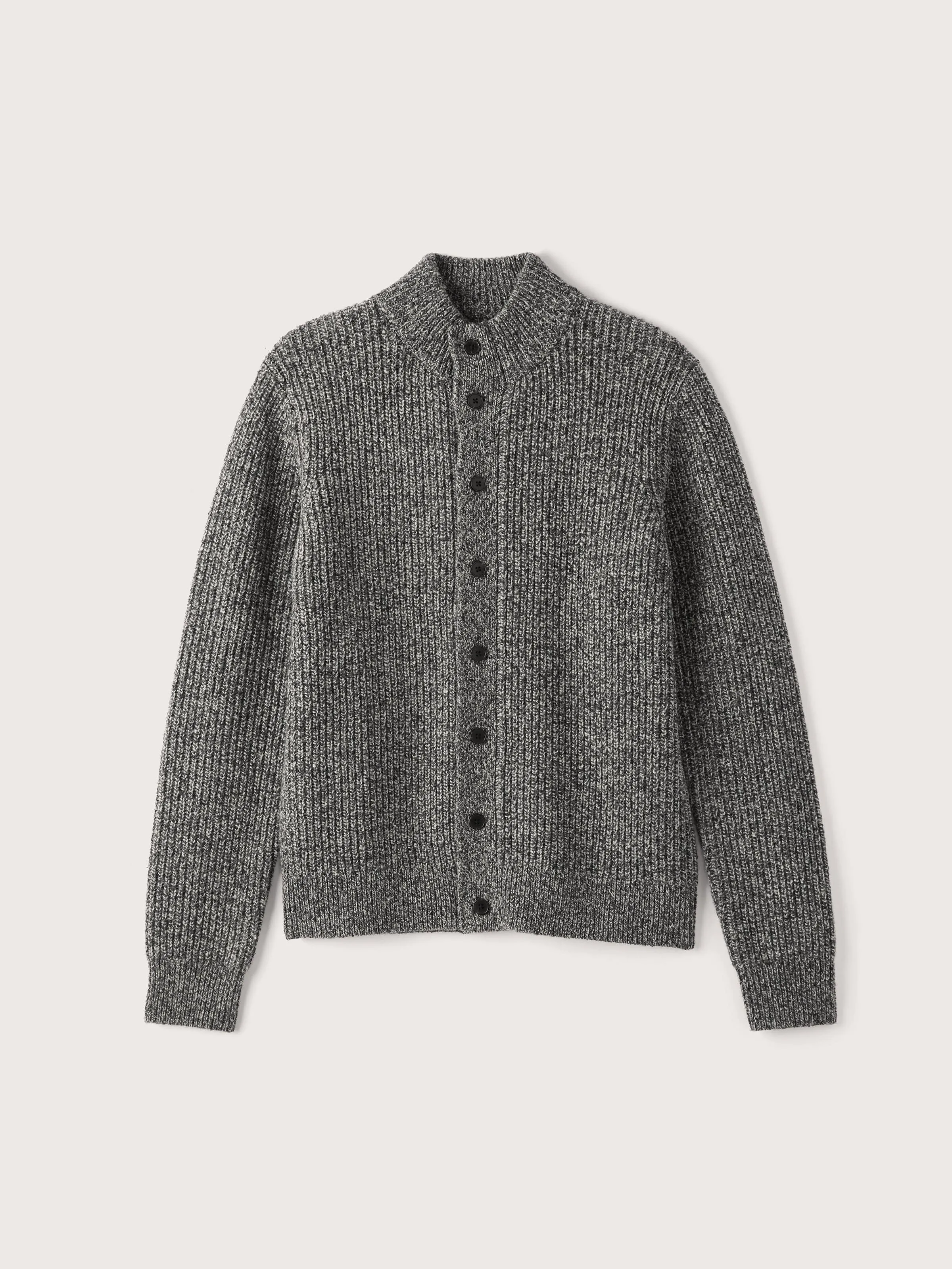 The Donegal Button-Up Sweater in Charcoal