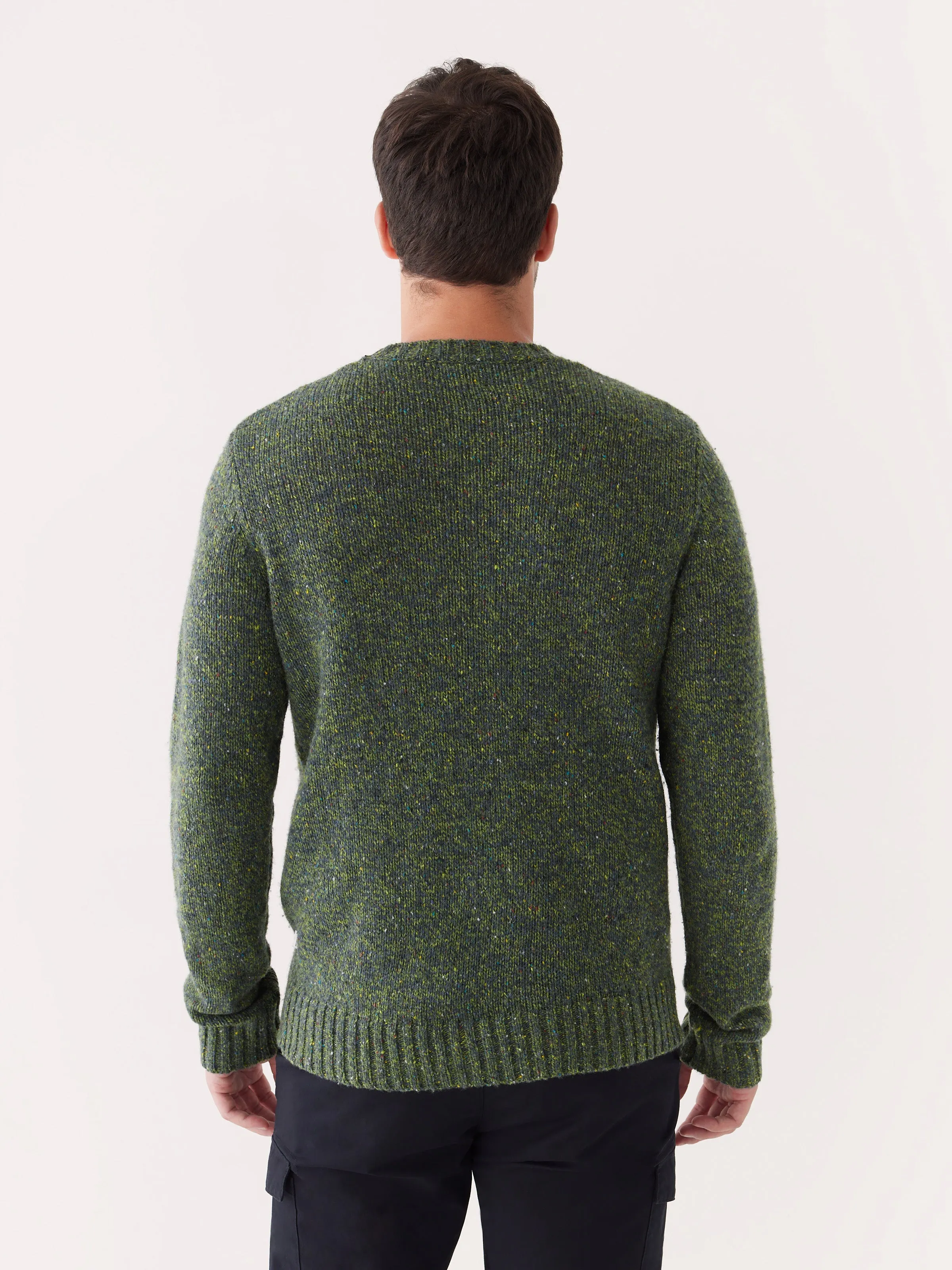 The Donegal Crewneck Sweater in Emerald Green