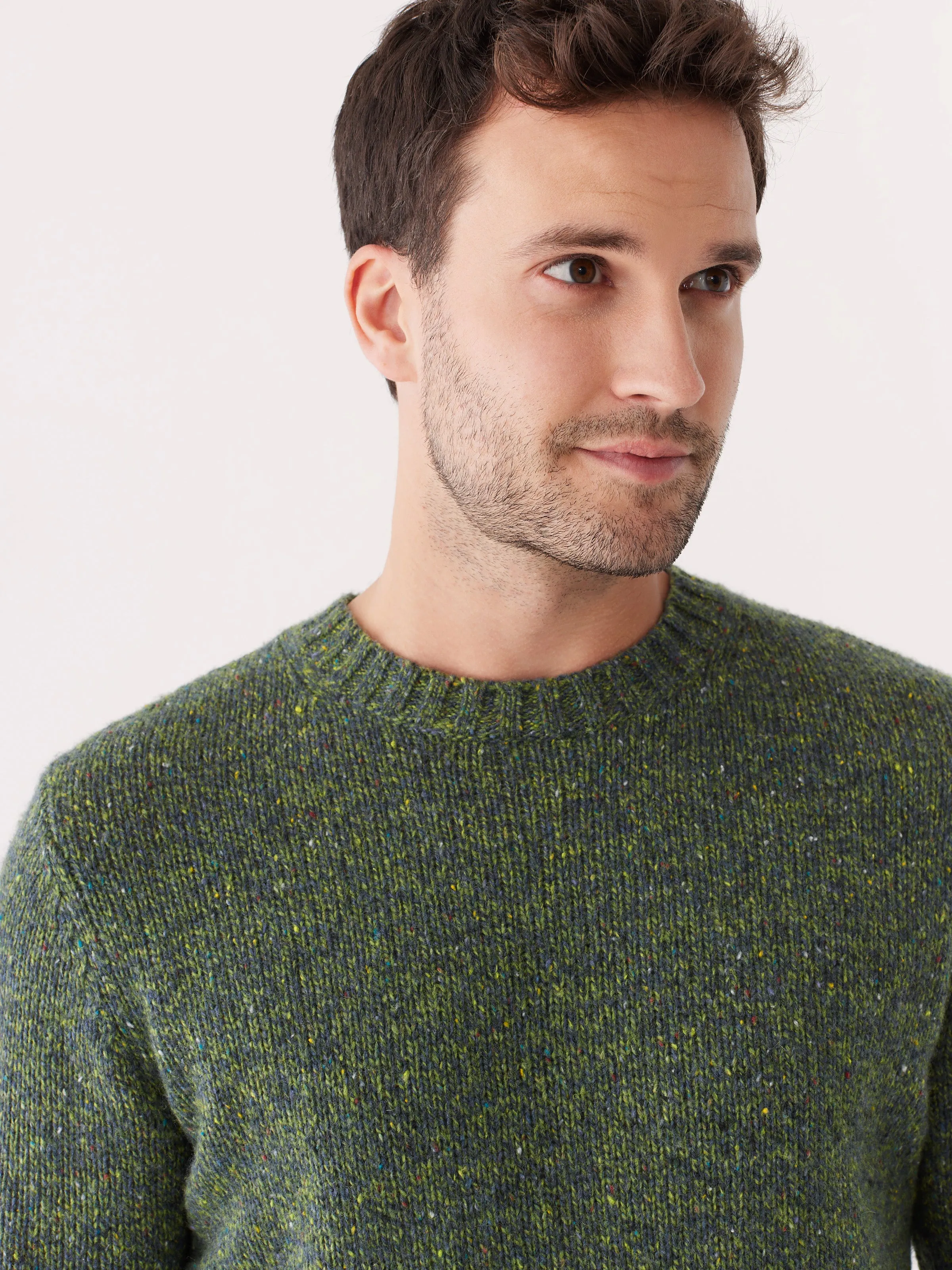 The Donegal Crewneck Sweater in Emerald Green