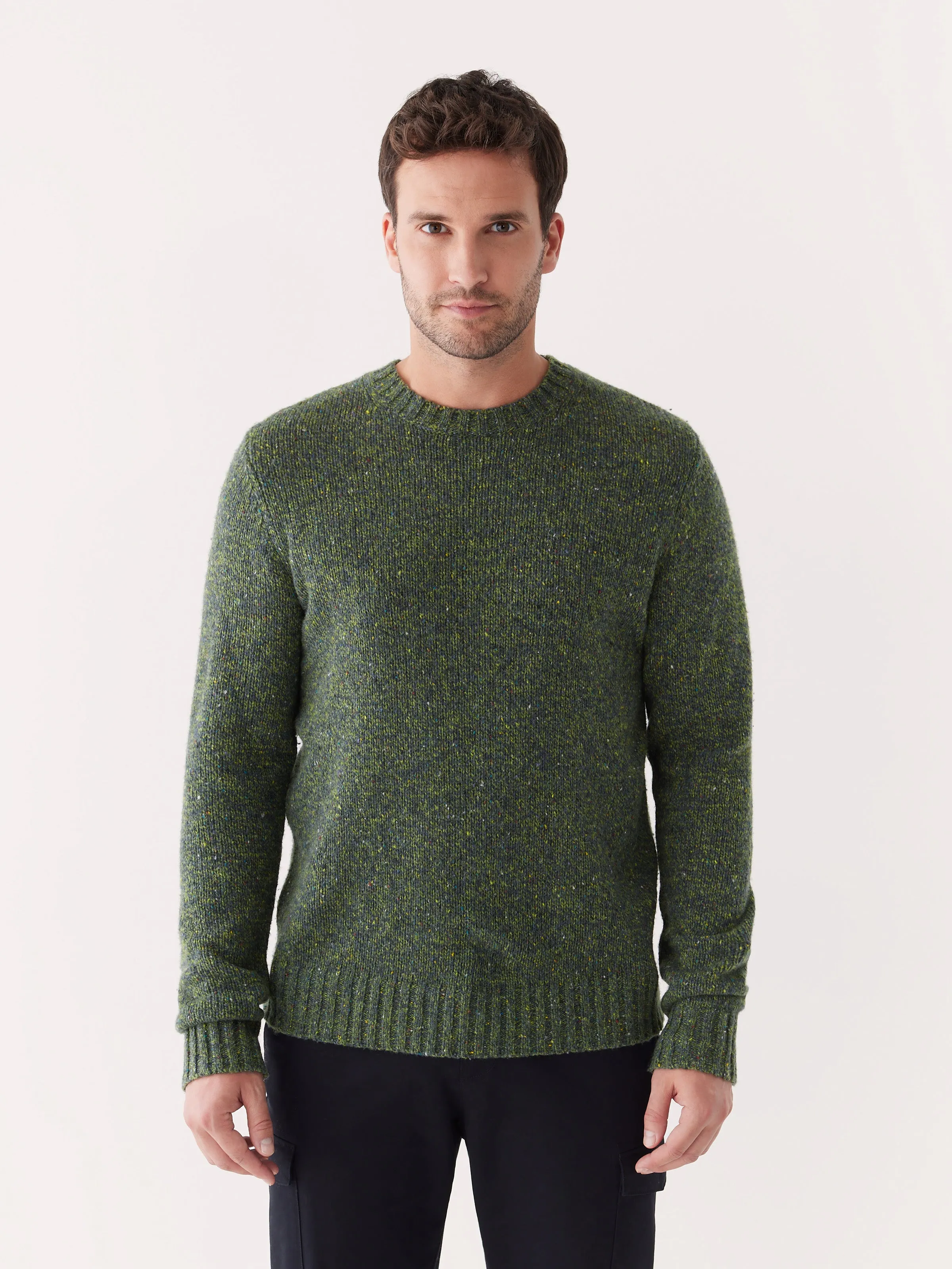 The Donegal Crewneck Sweater in Emerald Green