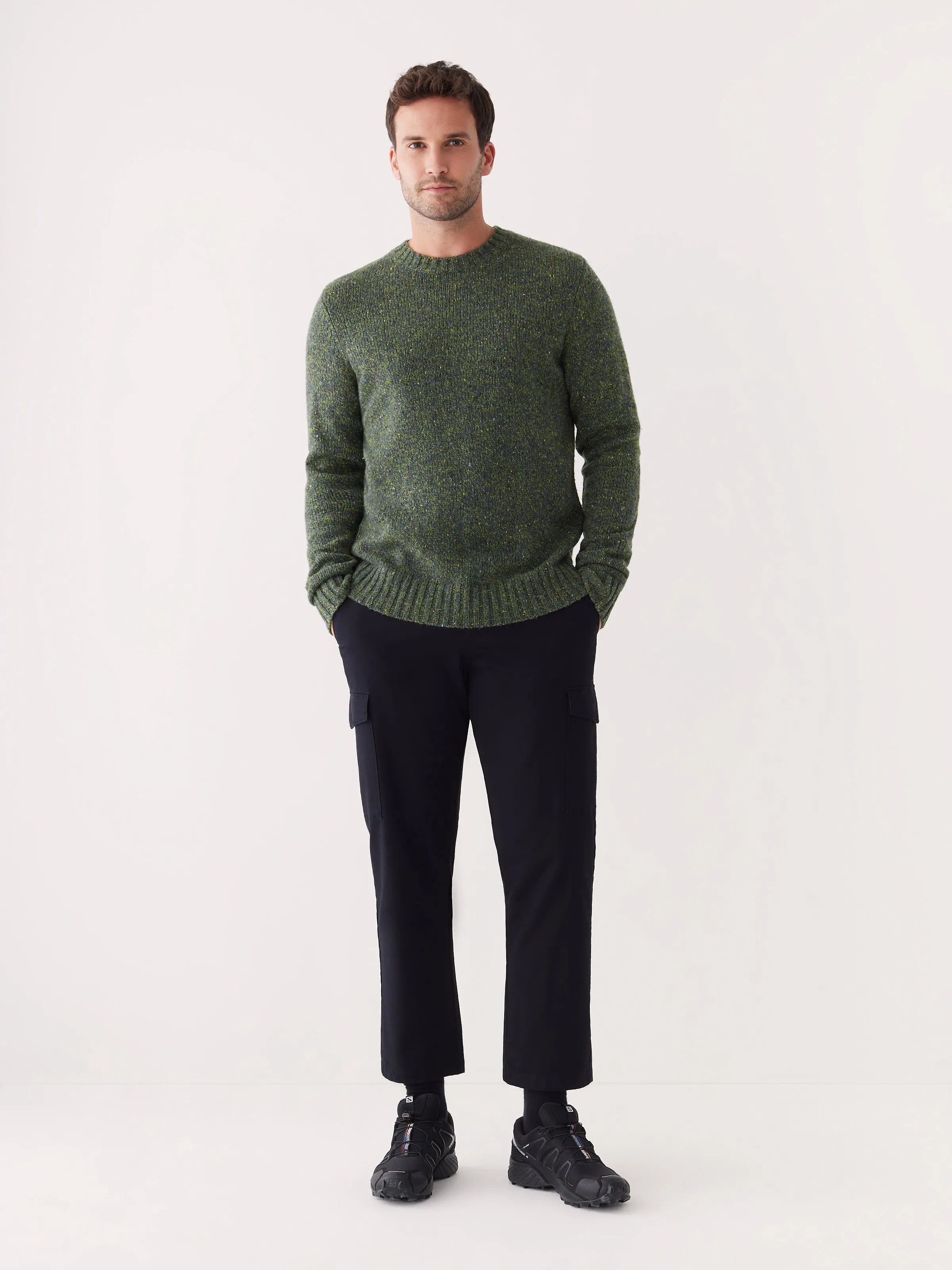 The Donegal Crewneck Sweater in Emerald Green