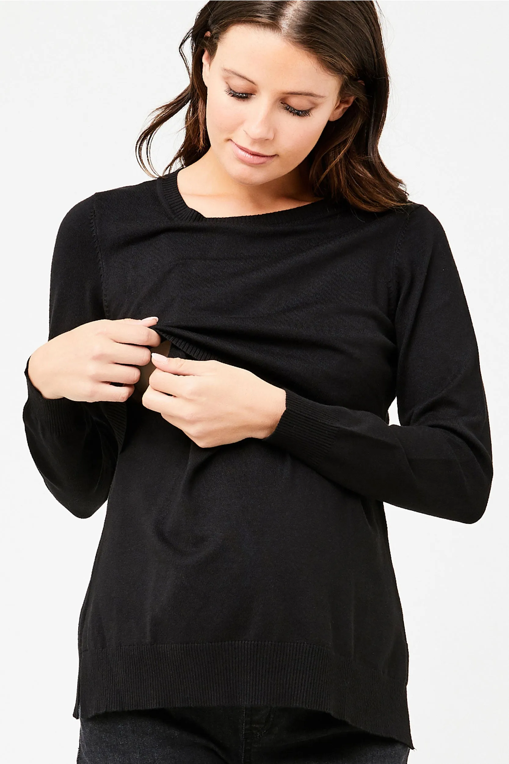 Toni Maternity & Nursing Knit Caviar by Ripe