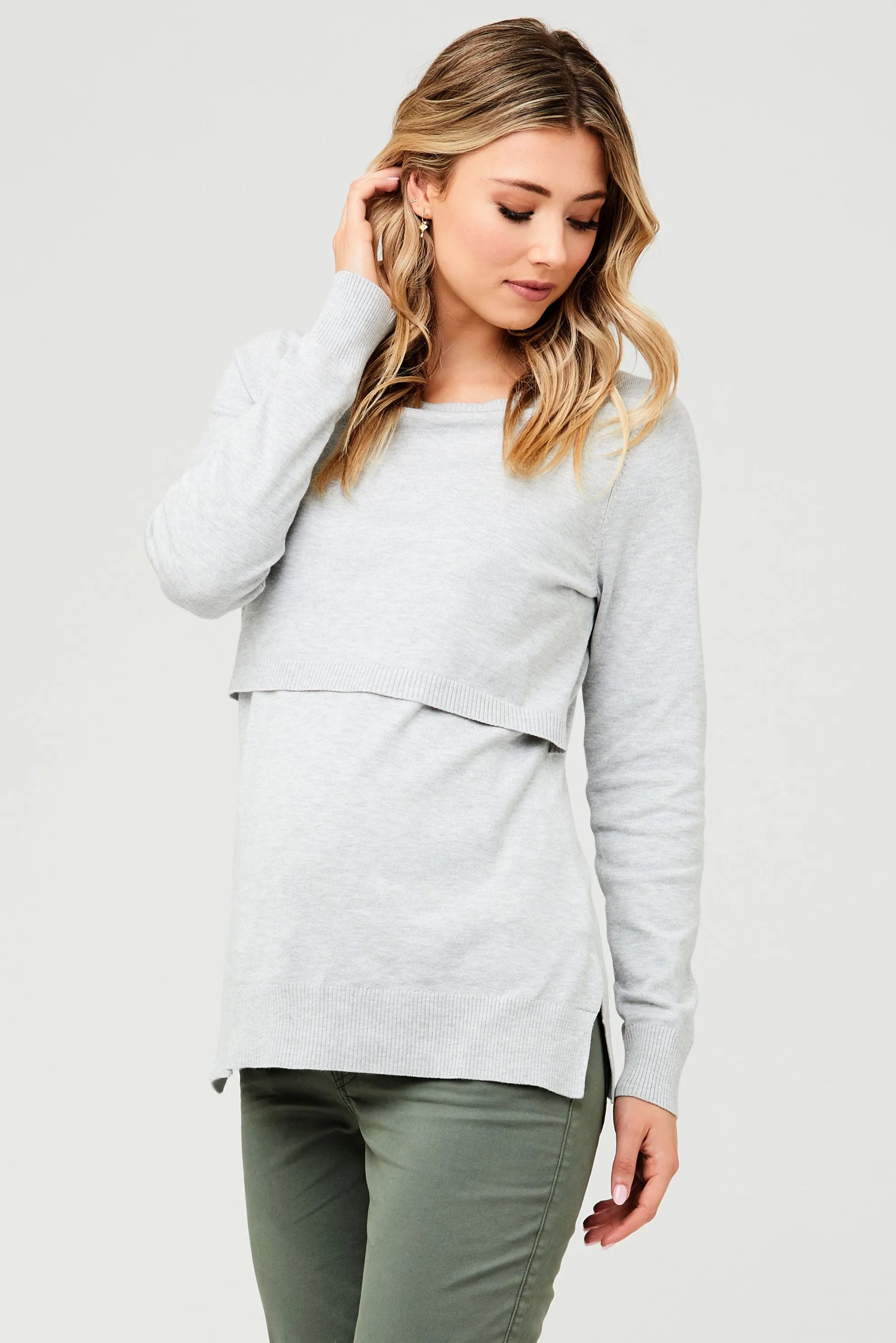 Toni Maternity & Nursing Knit Silver Marle Ripe