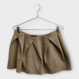 Undercover Beige Wool & Angora Folded Mini Skirt