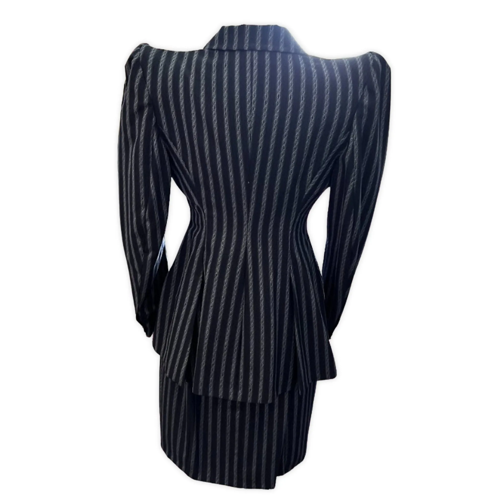 VIVIENNE WESTWOOD Navy Striped Skirt Suit | Size GB 12