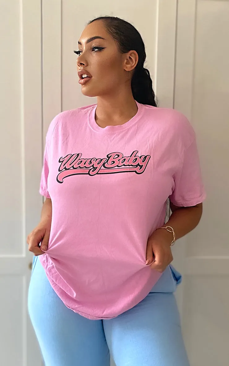 Wavy Baby Pink T-Shirt